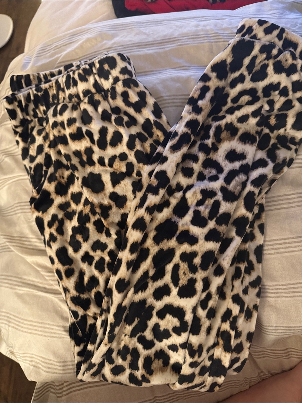 No Boundaries Leopard Print Pajama Pants in Black and Tan